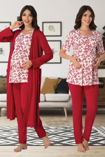 Effortt 8014V Lohusa Hamile Pijama Takım Sabahlık Effortt 8014V Lohusa Hamile Pijama Takım Sabahlık