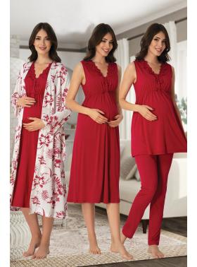 Effortt 8036 Vişne Lohusa Hamile Set