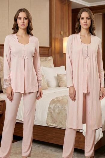 Effortt 9048 Pudra Sabahlıklı Uzun Kol Hamile Lohusa Pijama Takımı Effortt 9048 Pudra Sabahlıklı Uzun Kol Hamile Lohusa Pijama Takımı