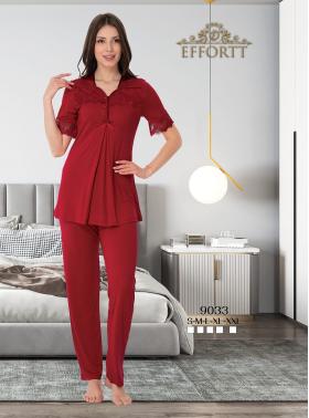 Effortt 9012  Dantel Detaylı Lohusa Pijama Takımı