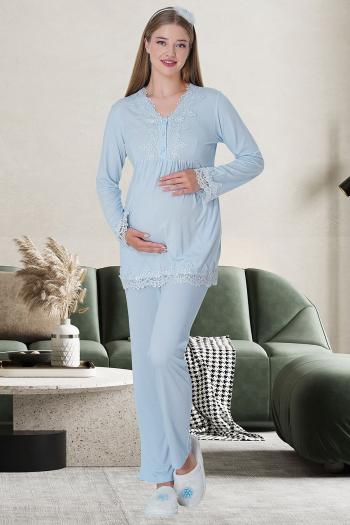 MECİT MAVİ 1501 Hamile Lohusa Pijama Takımı