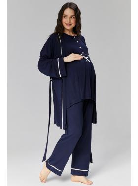 RİMEL Biyeli Lohusa Pijama ve Sabahlık Takımı  509