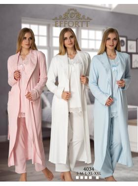 Effortt 4034 Dantelli Lohusa Pijama Takım Sabahlık