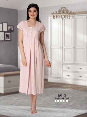 Effortt 5013 Pudra Yakası Dantel Detaylı Lohusa Gecelik Takımı