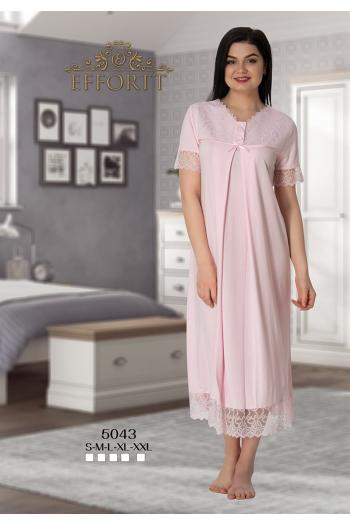 Effortt 5043 Pembe Dantel Yaka Lohusa Gecelik