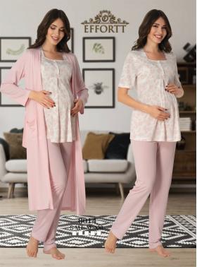 Effortt 8014P Lohusa Hamile Pijama Takım Sabahlık