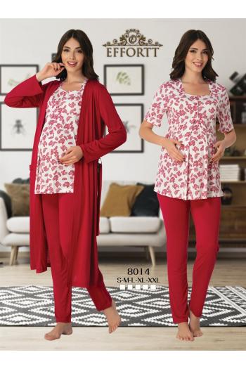 Effortt 8014V Lohusa Hamile Pijama Takım Sabahlık