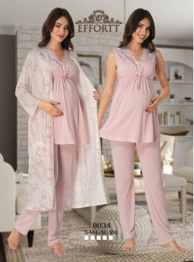 Effortt 8034P Lohusa Hamile Pijama Takım Sabahlık