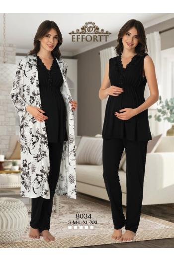 Effortt 8034S Lohusa Hamile Pijama Takım Sabahlık