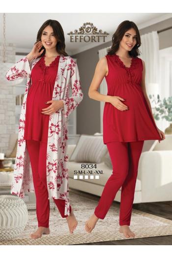 Effortt 8034V Lohusa Hamile Pijama Takım Sabahlık