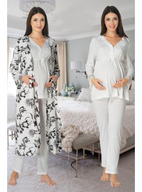 Effortt 8094E Lohusa Hamile Pijama Takım Sabahlık