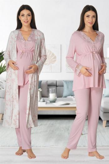 Effortt 8094P Lohusa Hamile Pijama Takım Sabahlık