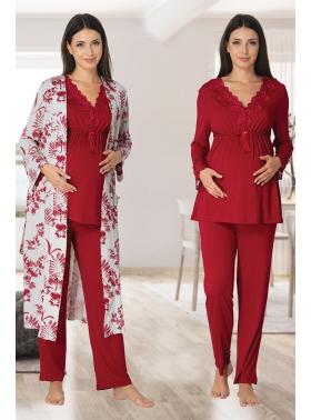 Effortt 8094V Lohusa Hamile Pijama Takım Sabahlık