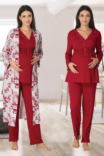 Effortt 8094V Lohusa Hamile Pijama Takım Sabahlık